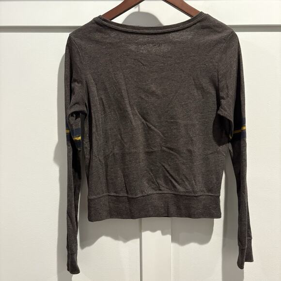 Harry Potter Crop Top Size Small Dark Gray Long Sleeve Tee Academia Grunge - Picture 7 of 11
